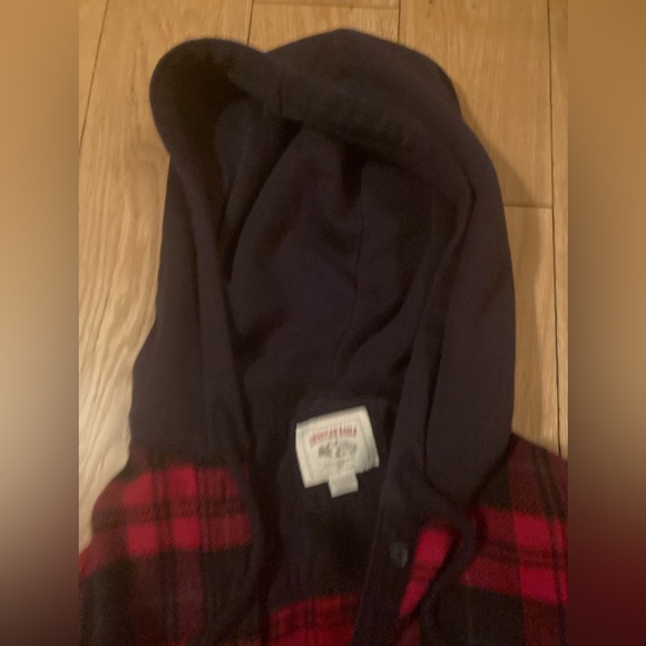 New without tags American eagle boyfriend fit thick cozy hooded shirt xs - Picture 3 of 4